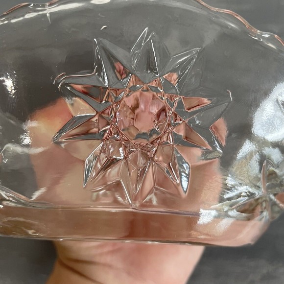 Vintage Anchor Hocking Star of David Clear Glass Pickle Relish Celery Dish 9" - Picture 4 of 7